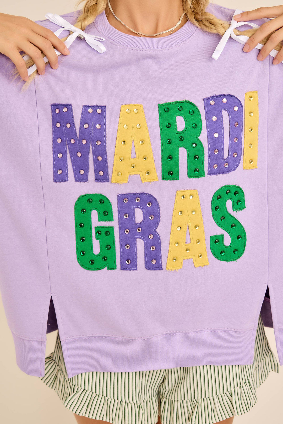 Purple sweatshirt with &