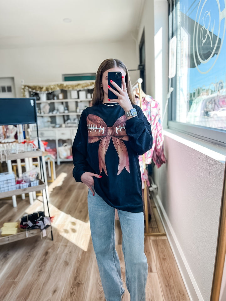 Football Bow Corded Crew