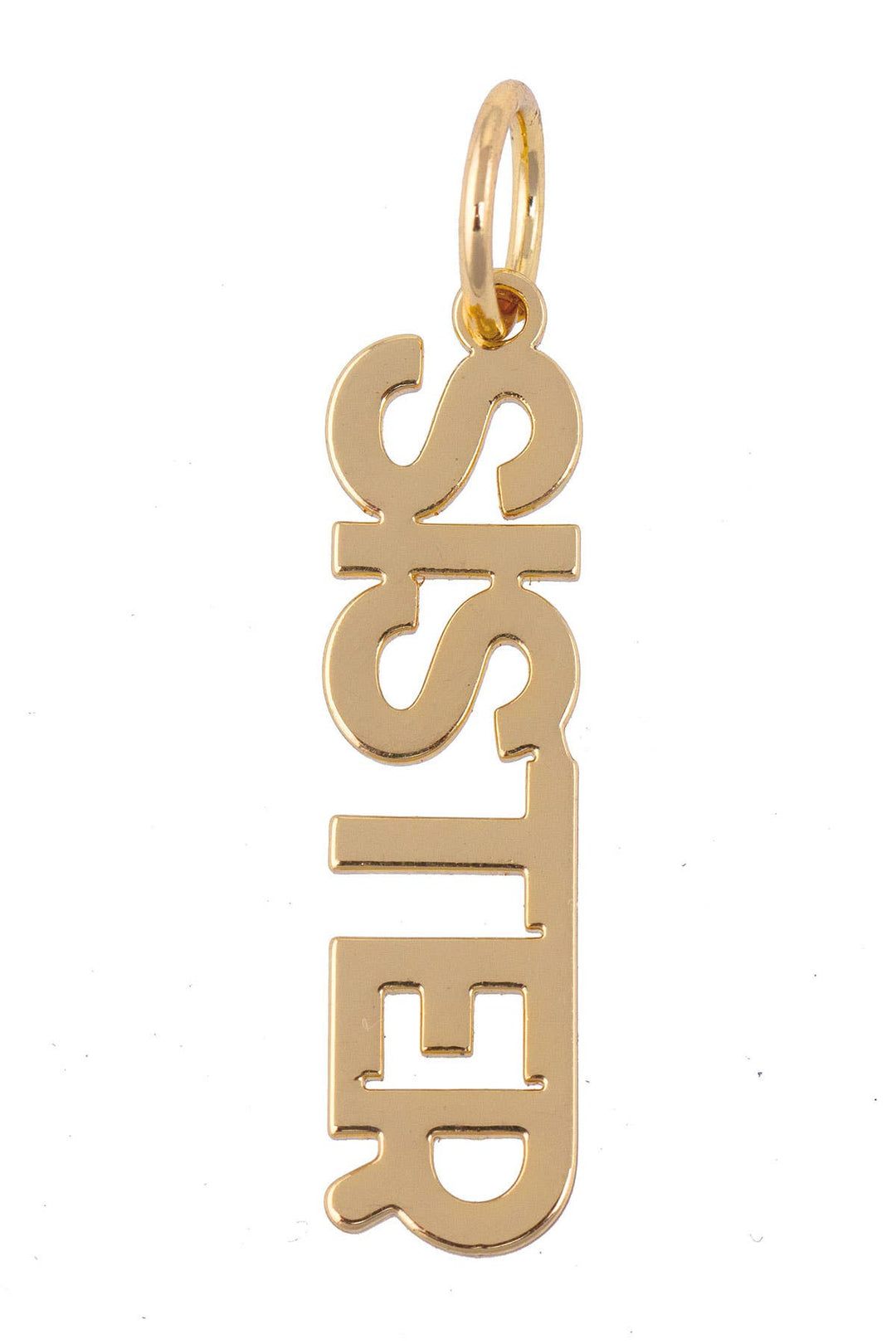 gold 'SISTER' charm pendant
