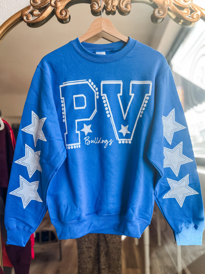 Blue sweatshirt with &