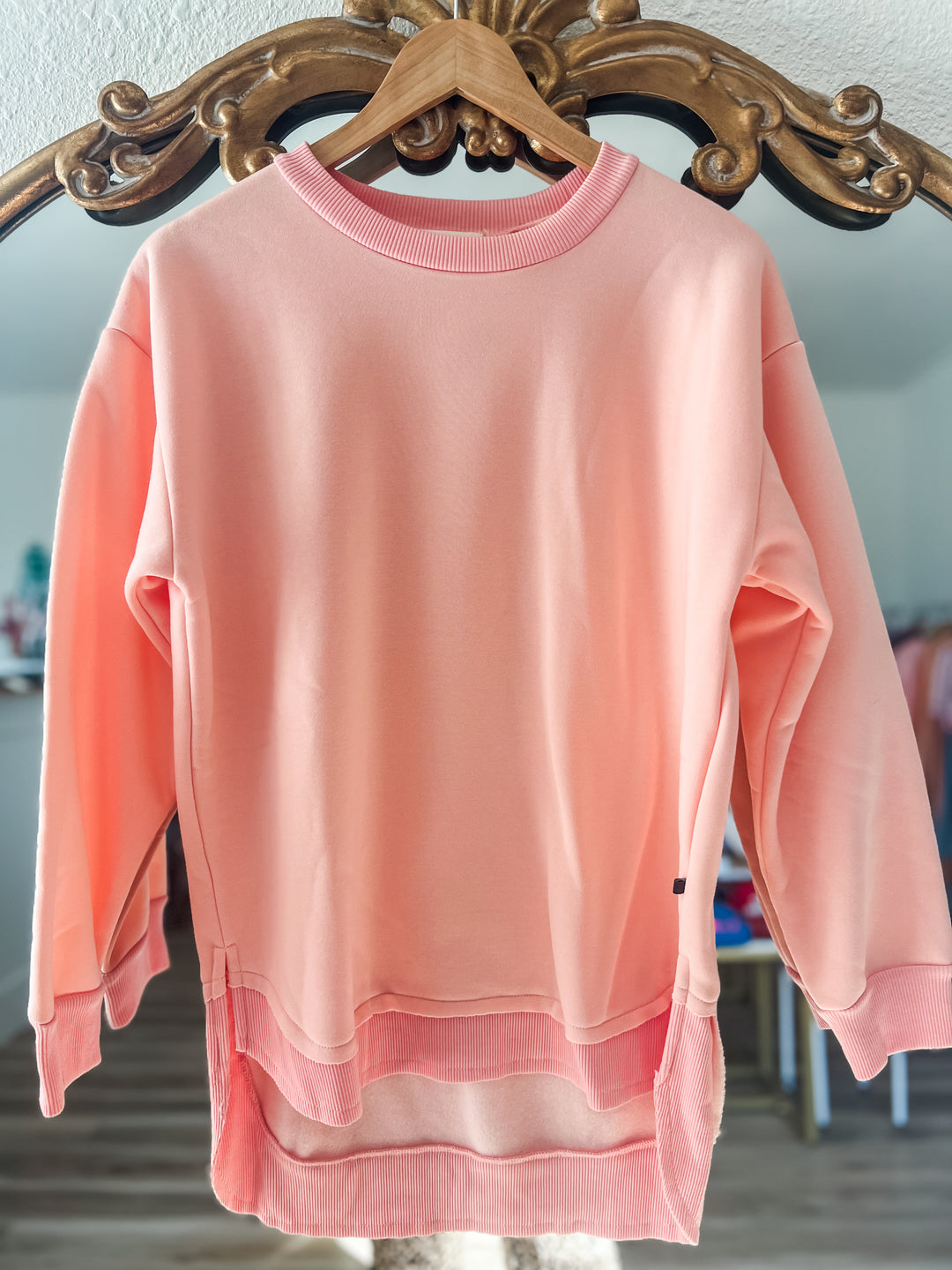 Pink tunic sweatshirt
