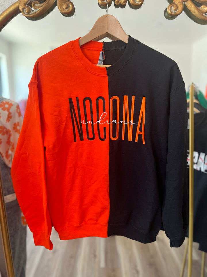 Nocona Indians Split Color Sweatshirt