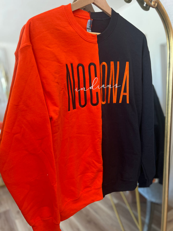 Nocona Indians Split Color Sweatshirt