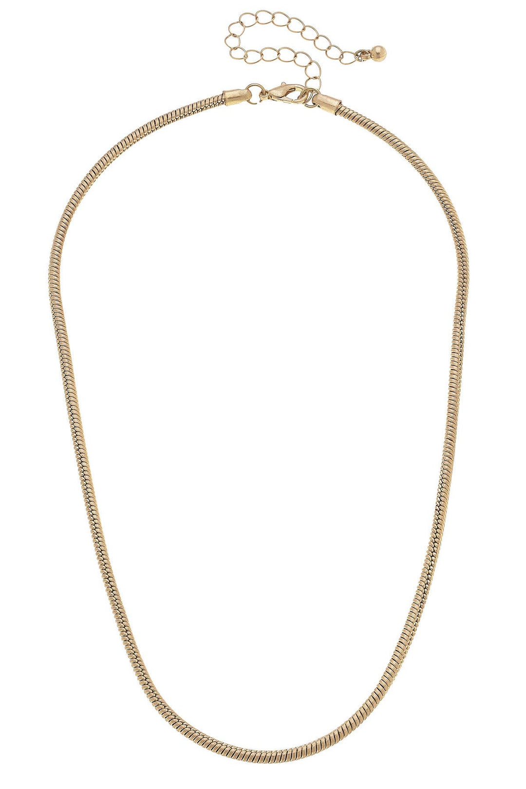 A shiny gold-plated cord charm necklace base with an adjustable length.