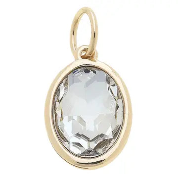 April birthstone charm with gold accent