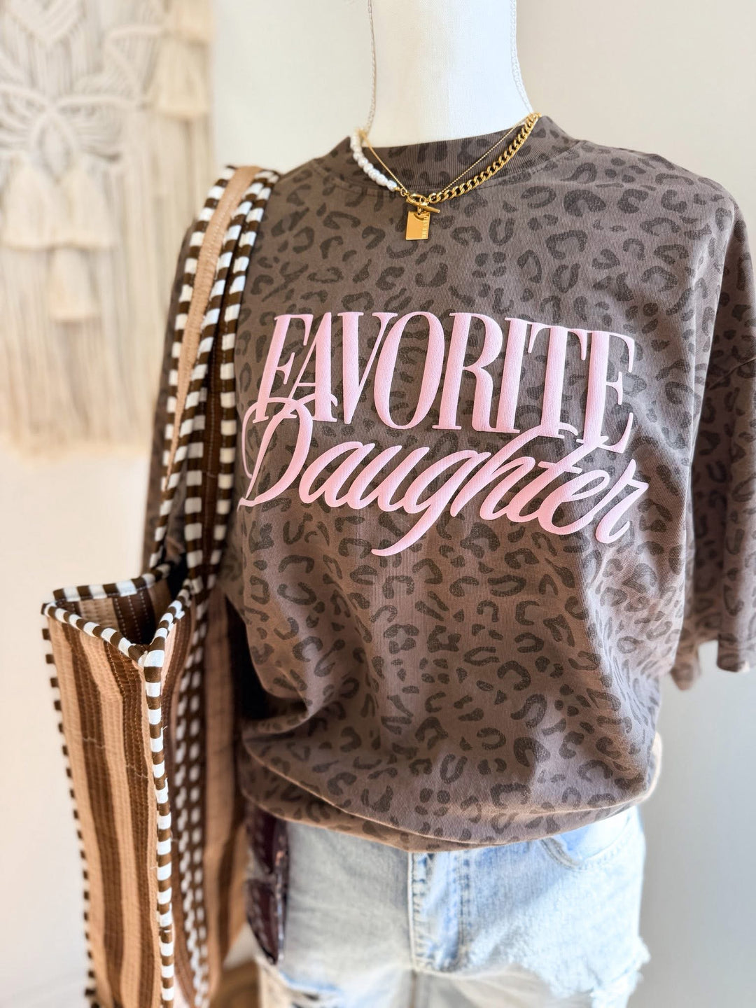 Leopard print sweatshirt with &