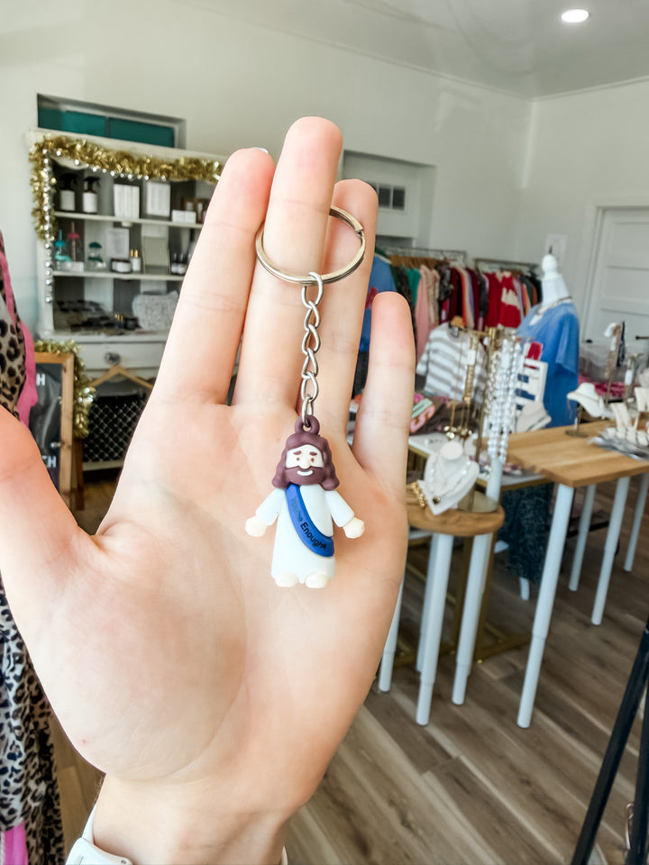 Keychain holding a Jesus keychain 