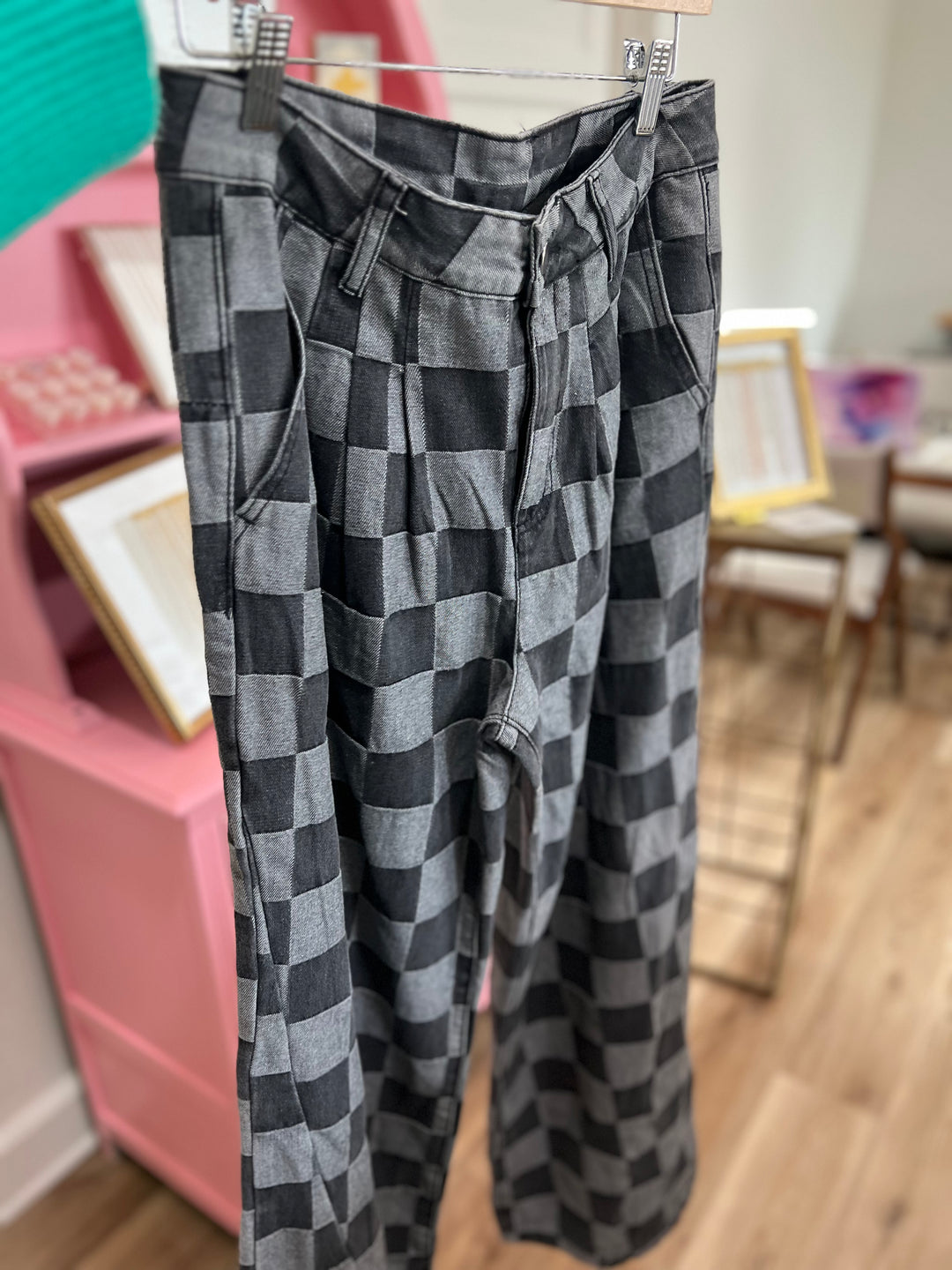 Checkered black  pants