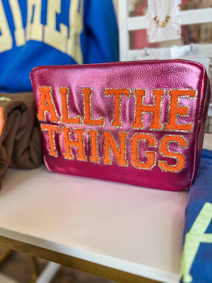 Pink pouch with &
