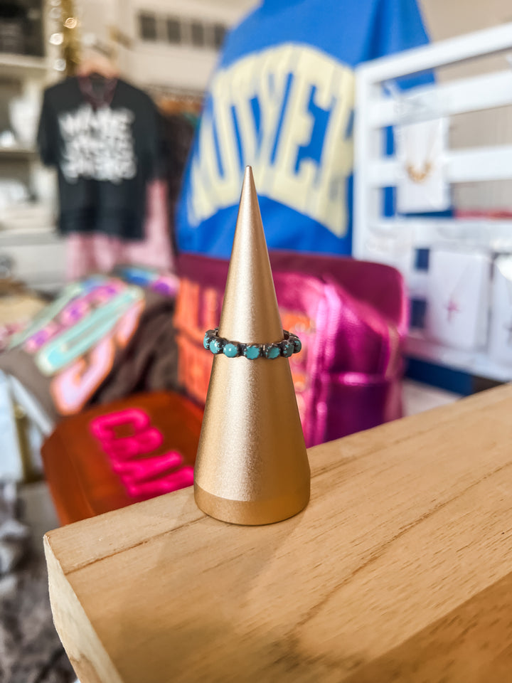 One turquoise stacking ring