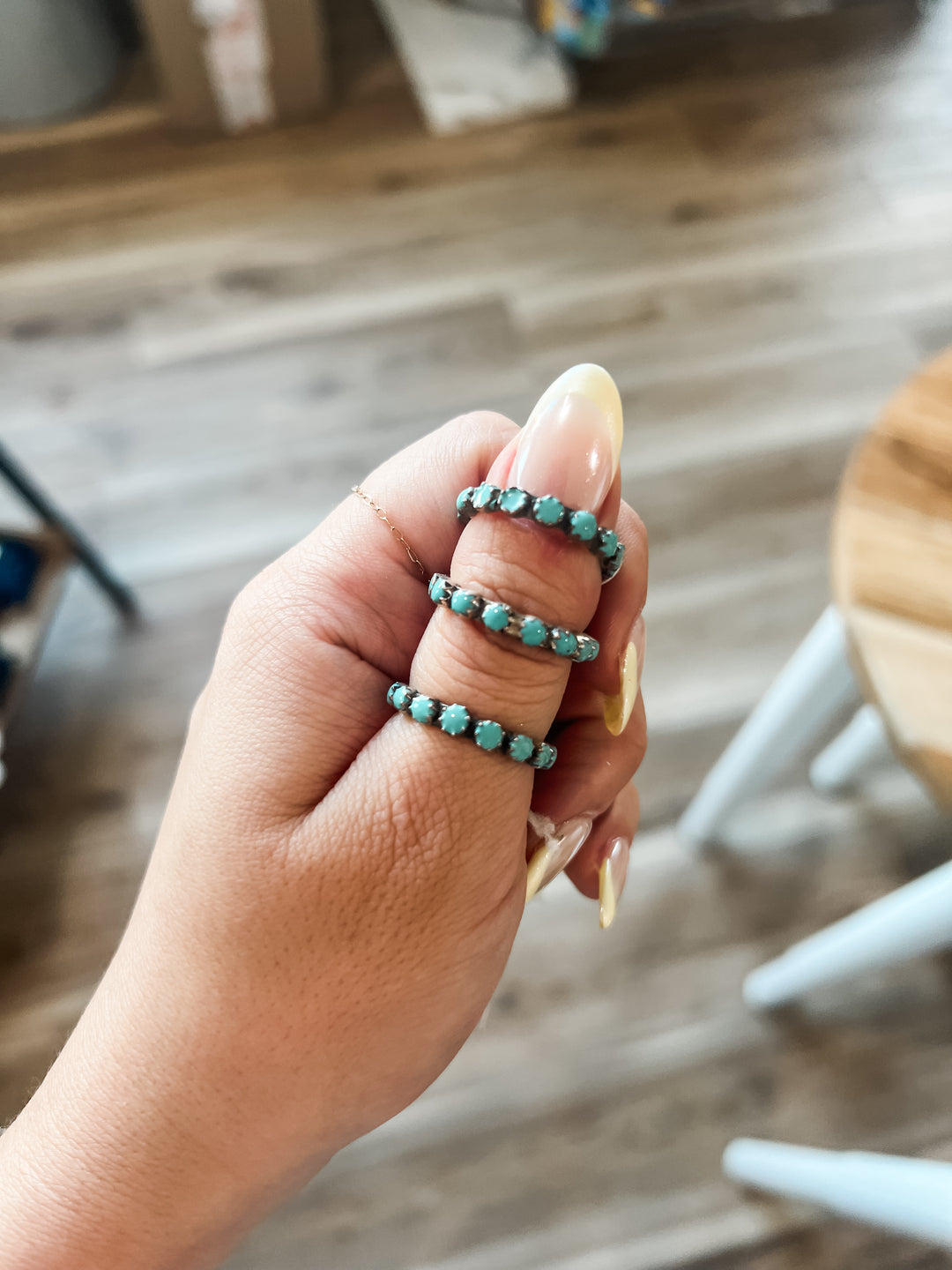 Three Turquoise stacking rings