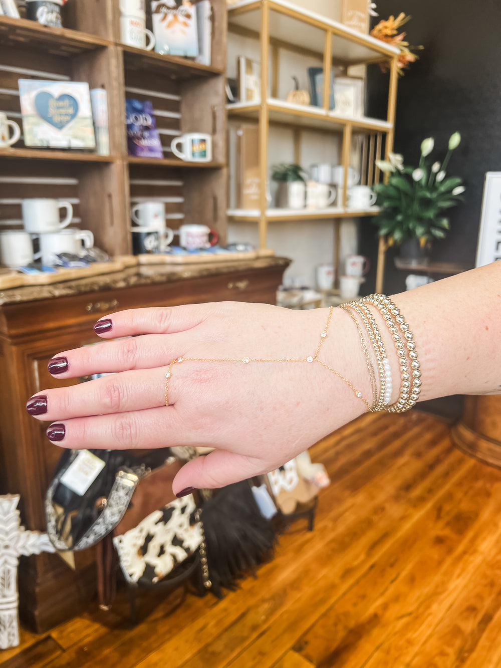 dainty hand chain North Texas permanent jewelry