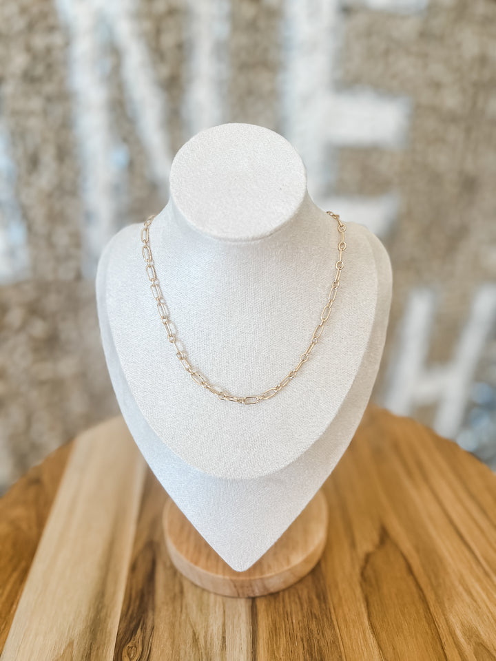 Gold long short necklace