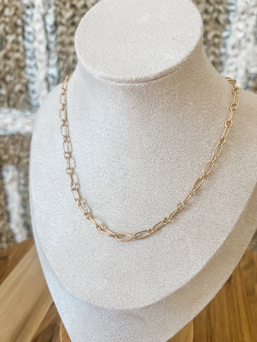 Gold long short necklace