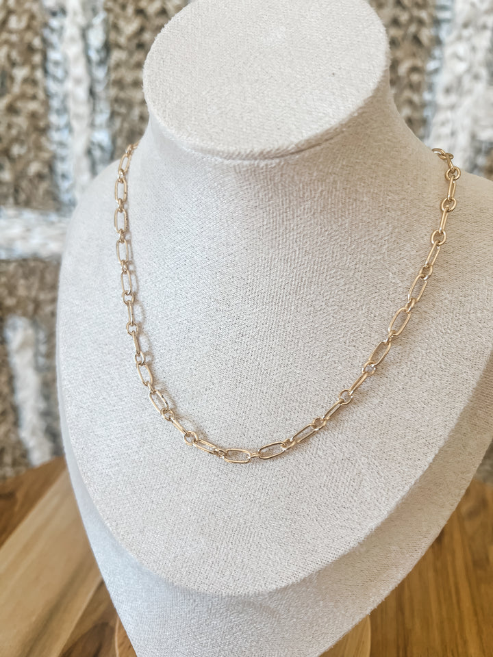 Gold long short necklace