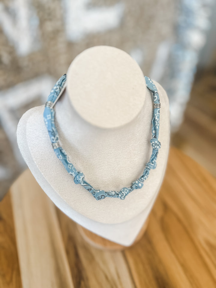 blue bandana necklace