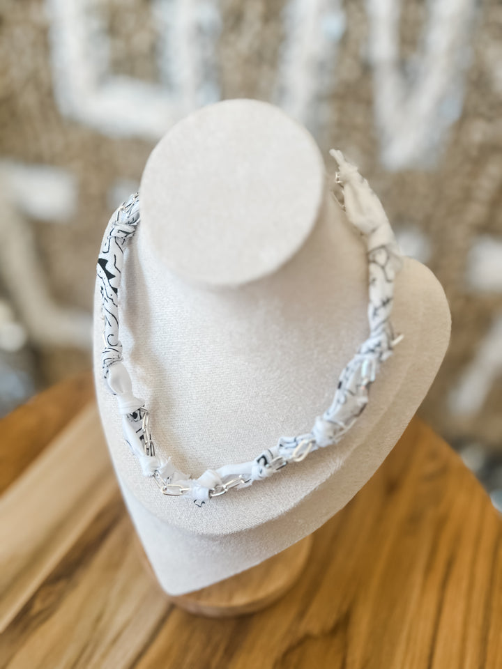white bandana necklace 
