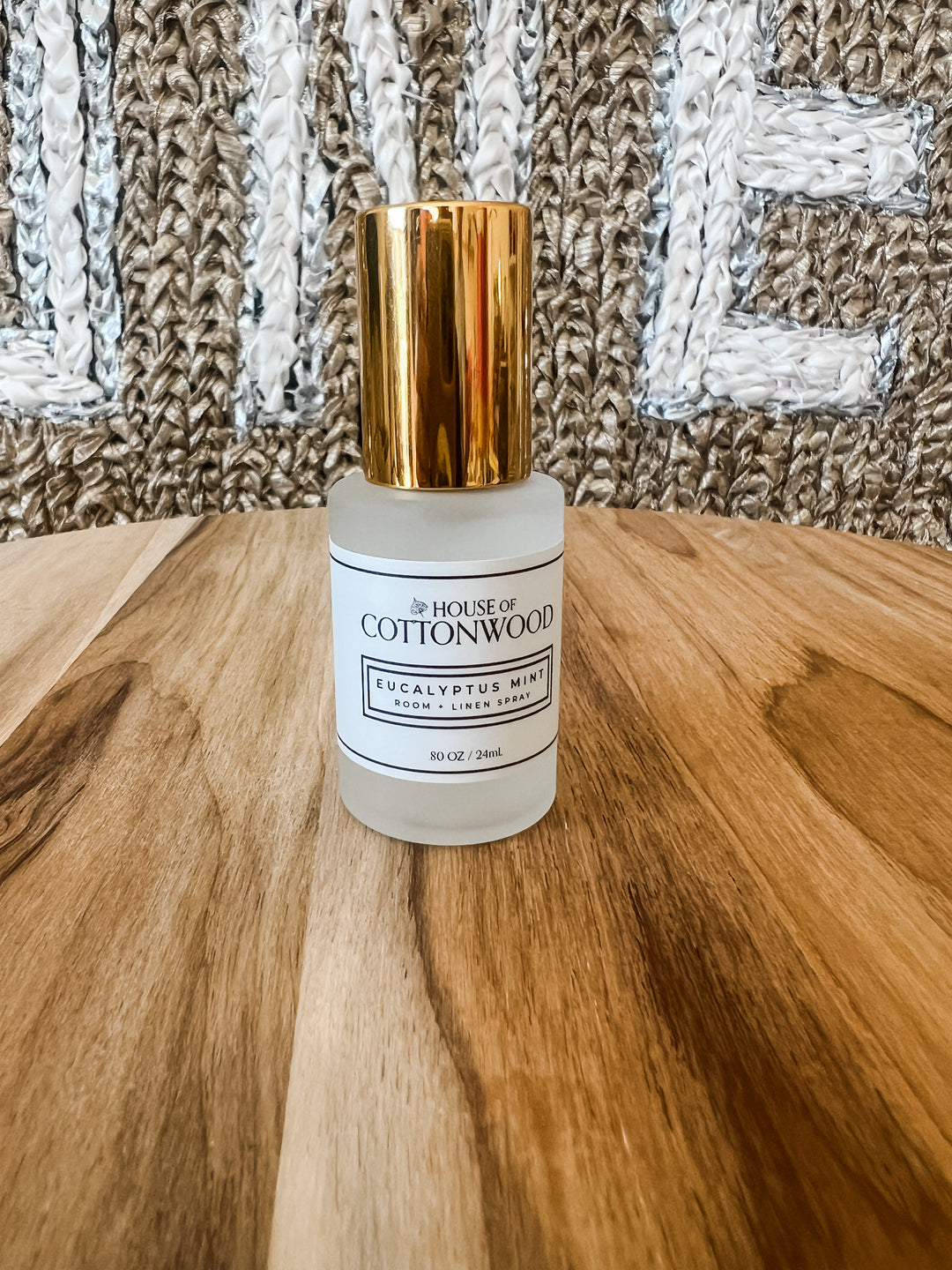 Bottle of House of Cottonwood room and linen spray "Eucalyptus Mist" scent