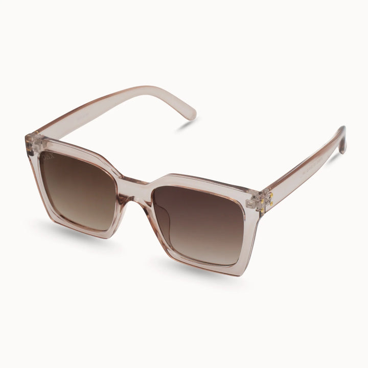 Sunglasses with a transparent frame and brown gradient lenses 