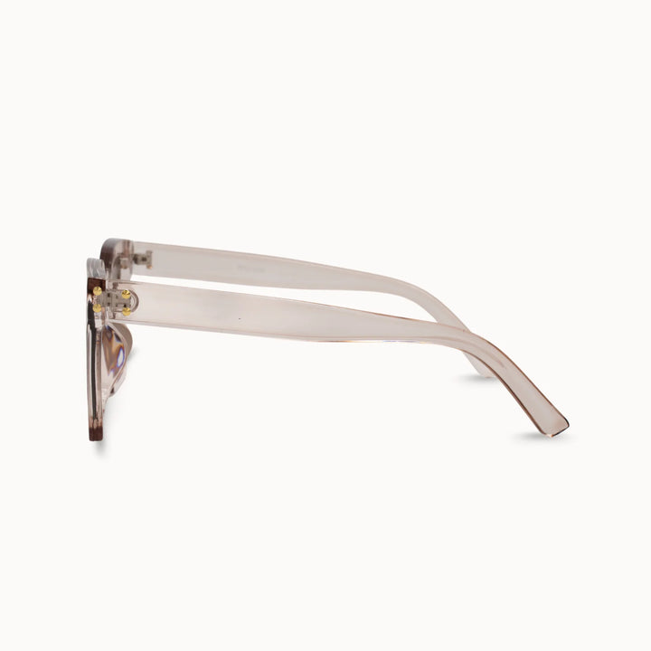 Sunglasses with a clear frame
