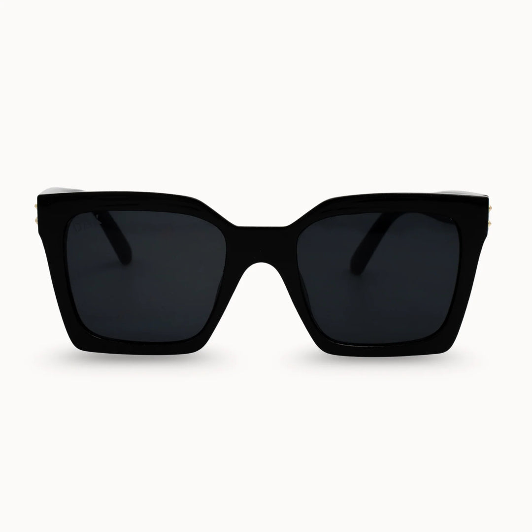 Black sunglasses with dark lenses 