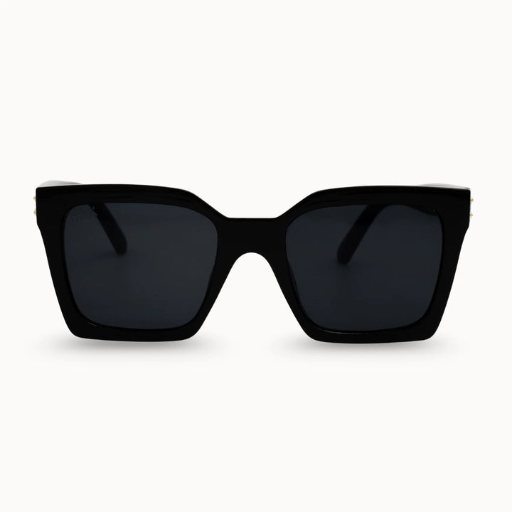 Black sunglasses with dark lenses 