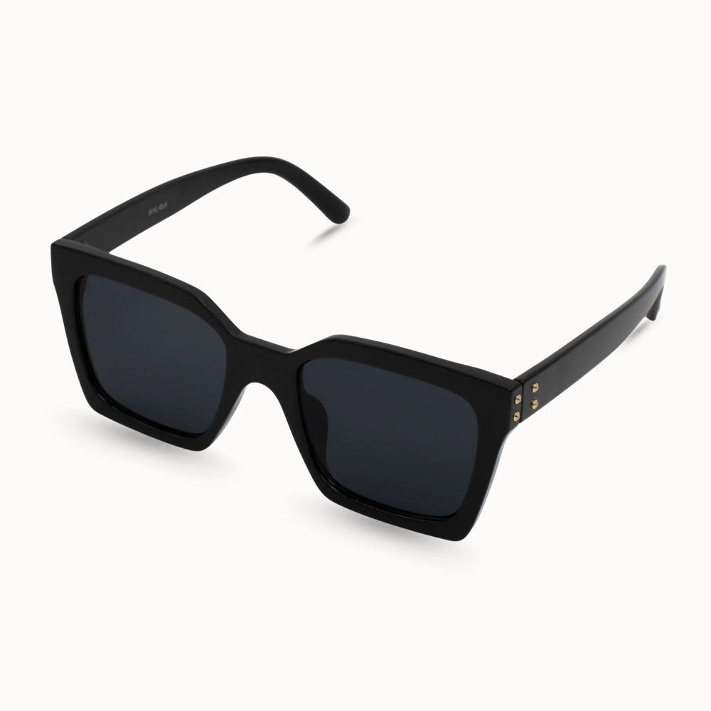 Black sunglasses with gold accents