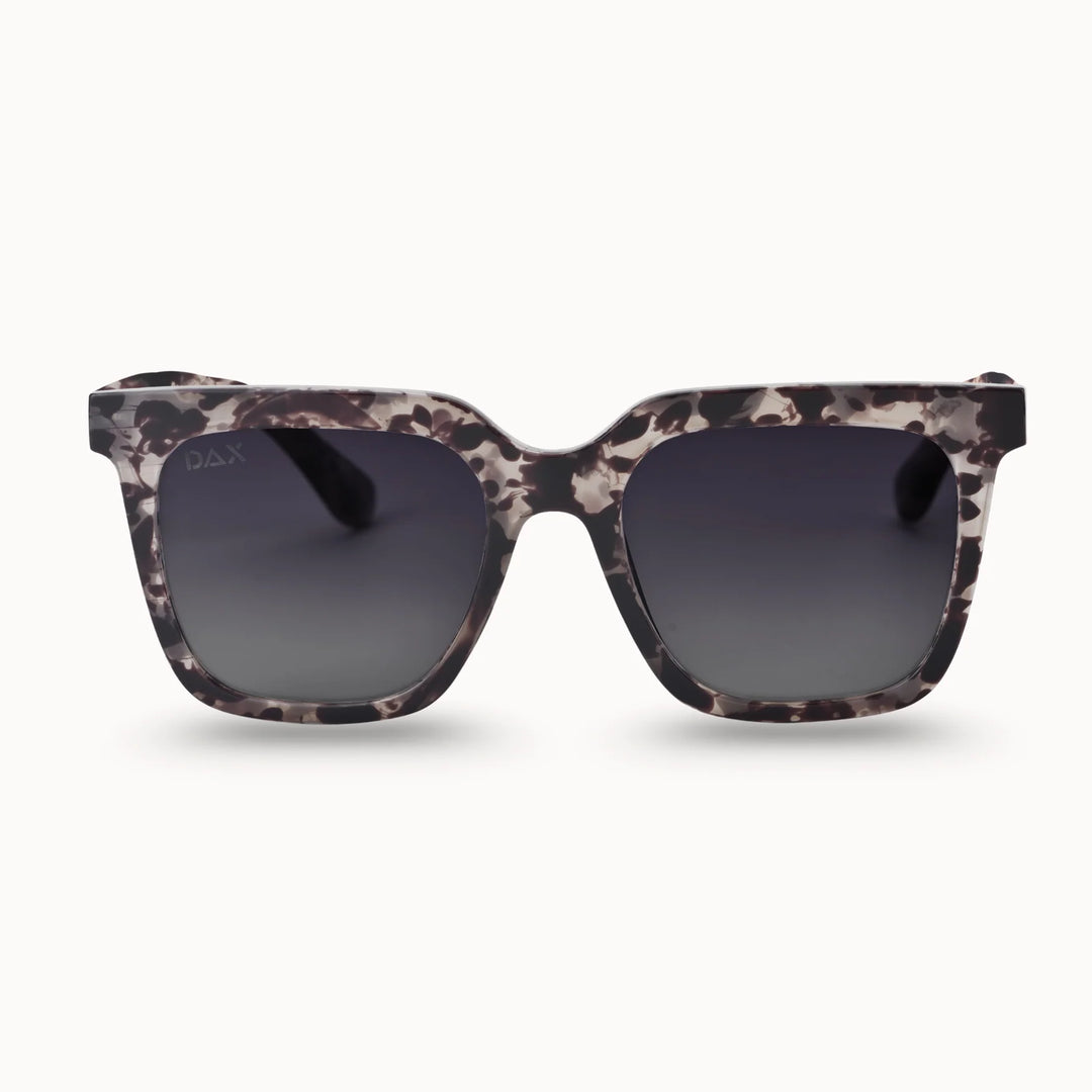 Sunglasses with black and grey tortoise pattern