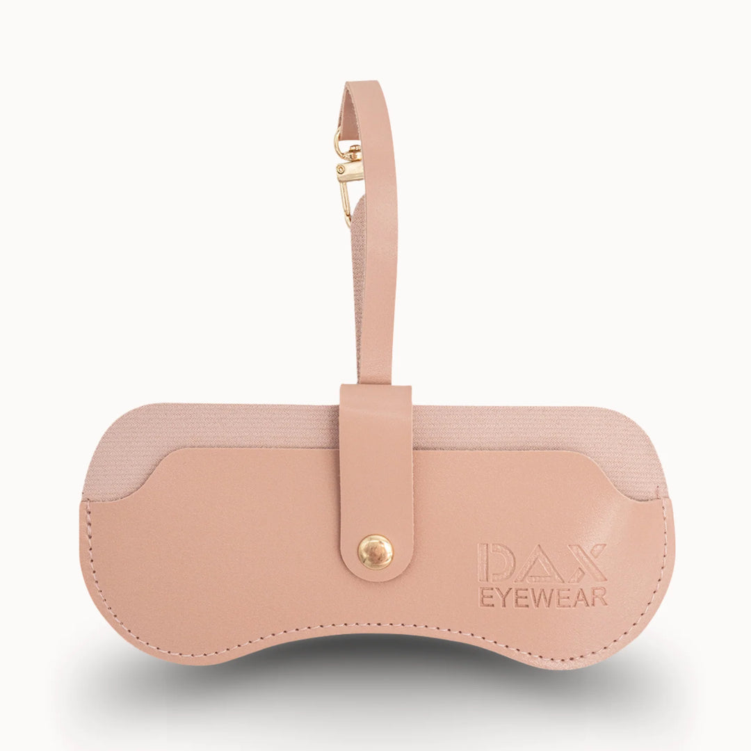 Pink sunglasses case with &