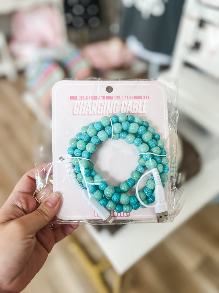 cute turquoise charging cable for iPhone 
