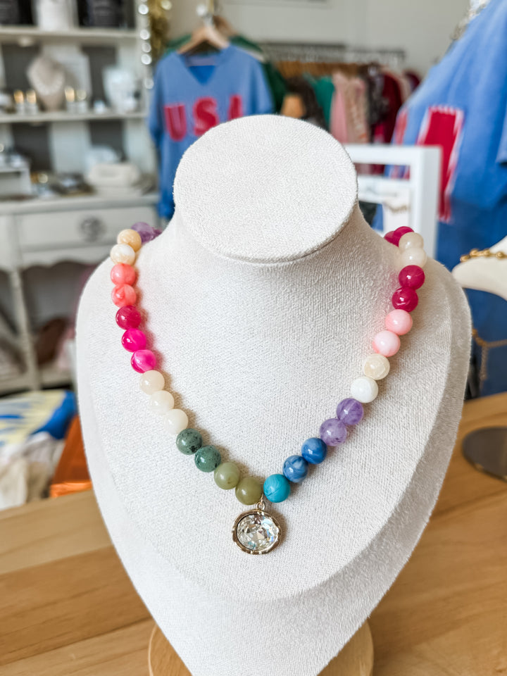 Multi colored beaded necklace 