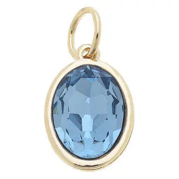 December gemstone charm with gold accent