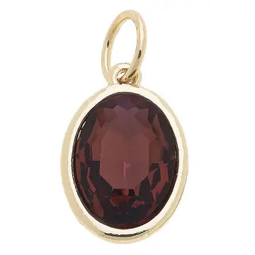February charm with gold accent