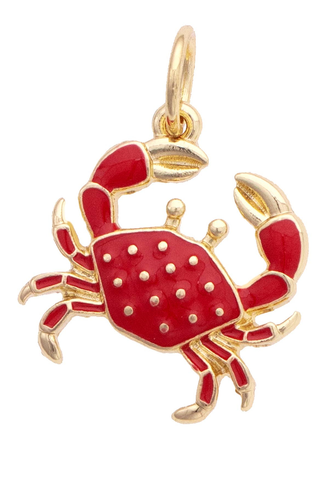 Red crab charm with gold accents 