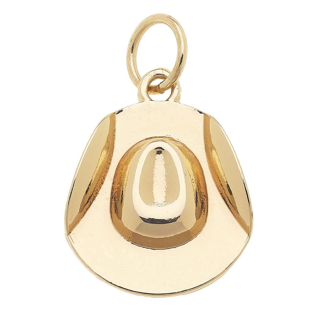 Gold cowboy hat charm
