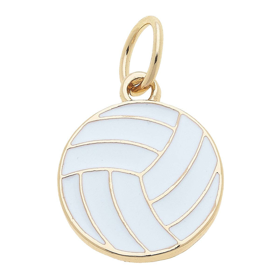 Gold charm pendant volleyball 