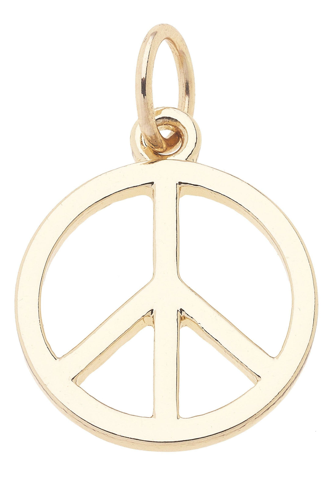 Gold peace symbol charm pendant