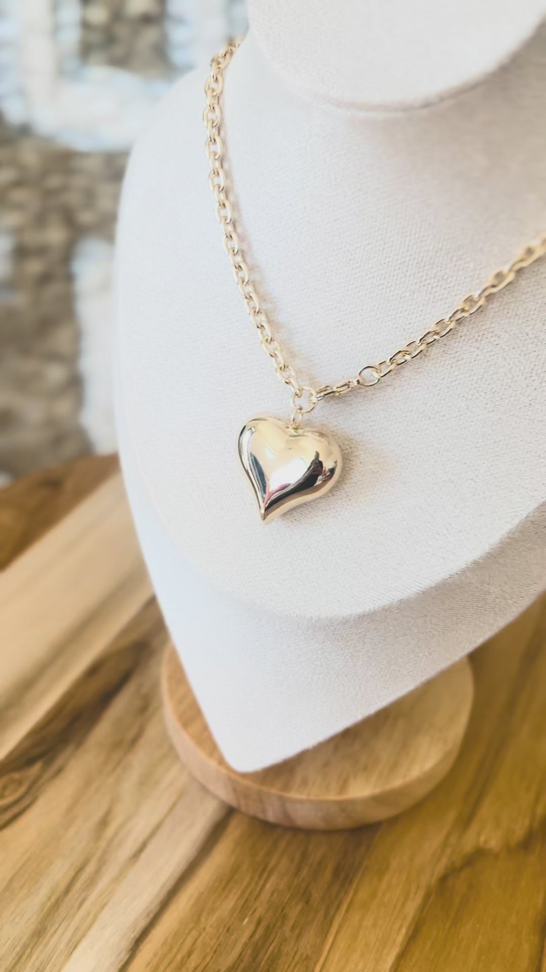 Gold pendant on necklace