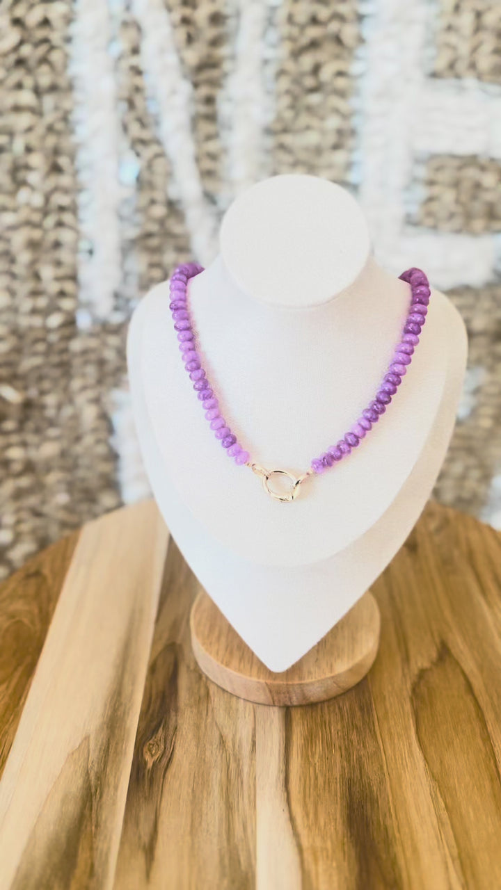 video of colorful beaded necklace